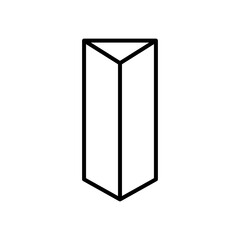 geometric triangular prims shape icon, line style