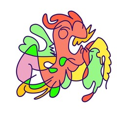 funny parrot on a white background