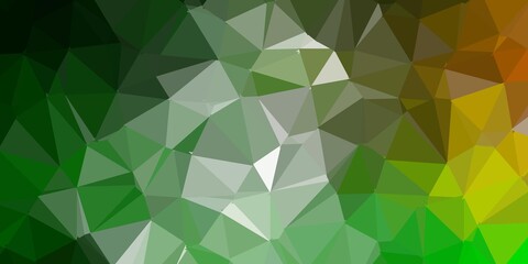 Dark green, red vector poly triangle template.