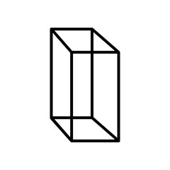 geometric Cuboid shape icon, line style