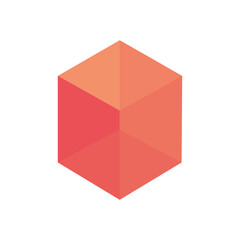 geometric cube shape icon, flat style