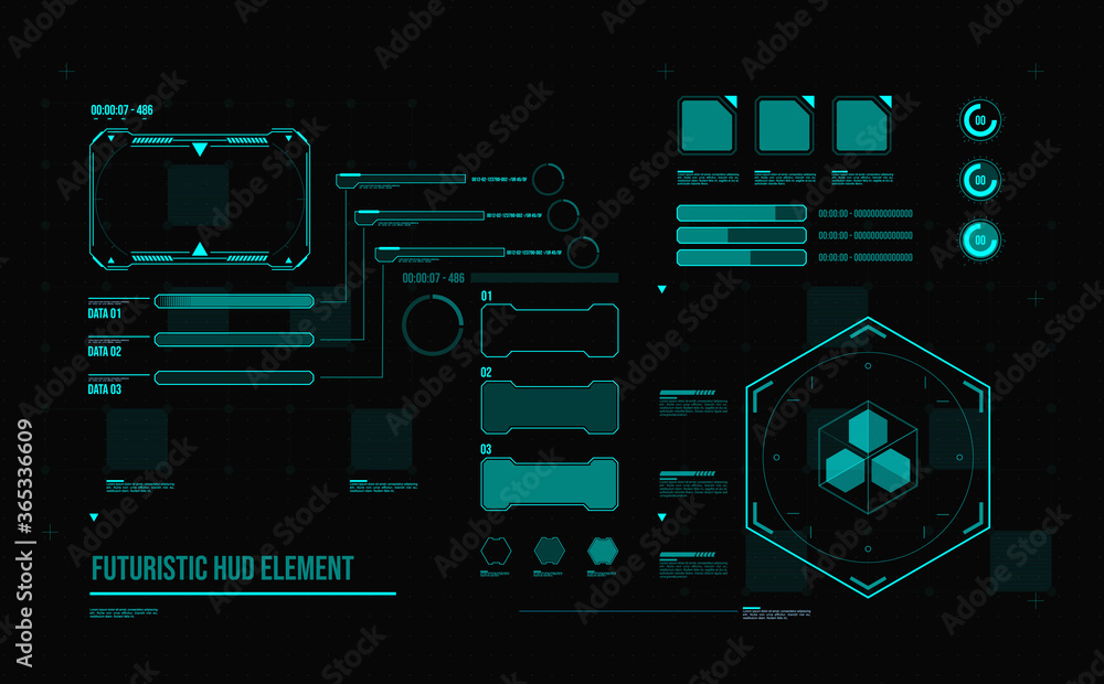 Poster futuristic hud element interface. virtual graphic touch user interface