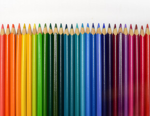 Colored pencils isolated on a white background