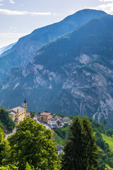 Fototapeta na wymiar Scenic landscape of Italian Alps in Trentino Alto Adige, Trento Province, Italy