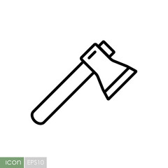 Axe or hatchet vector icon. Camping sign