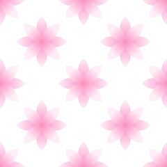 Fototapeta na wymiar seamless pattern of pink flowers on a white background