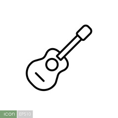 Classical acoustic guitar vector icon. Musical sign