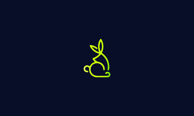 Abstract Rabit line art logo 