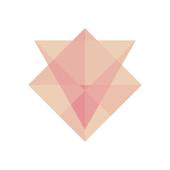 geometric rhombus and triangle shape icon, flat style