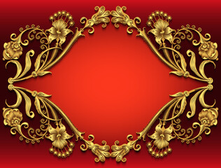 Floral hand drawn vector border.