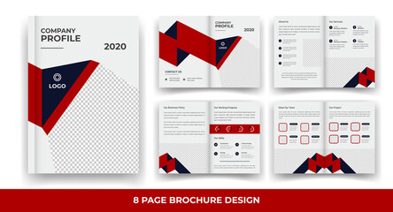 Creative & Corporate 8 Pages Bi-fold Business Brochure Template