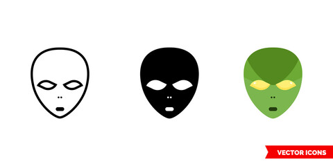 Obraz premium Alien icon of 3 types. Isolated vector sign symbol.