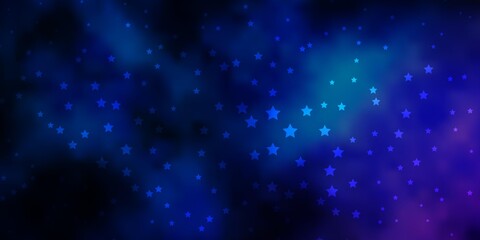 Fototapeta na wymiar Dark Pink, Blue vector background with small and big stars. Colorful illustration with abstract gradient stars. Theme for cell phones.