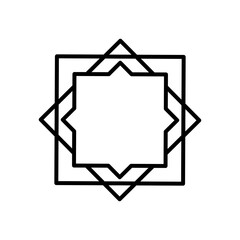 geomatric square and rhombus shape icon, line style