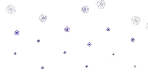 Light pink, green vector doodle template with flowers.