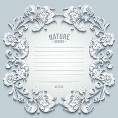 Floral vector vintage border