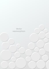 Trendy Neumorphism style liquid plastic interface background.