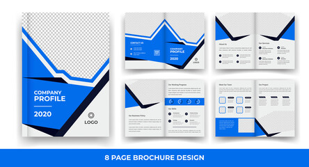 Creative & Corporate 8 Pages Bi-fold Business Brochure Template