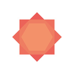 geometric squares, hexagon and rhombus shape icon, flat style