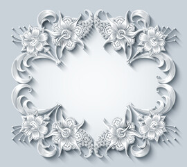 Floral vector vintage border