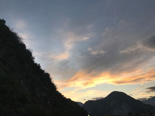 sunset in the mountains