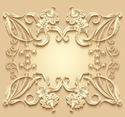 Floral vector vintage border.