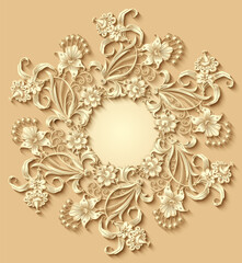 Floral vector vintage border.