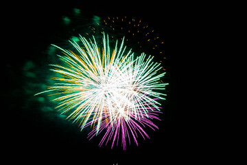 fireworks in the night sky 