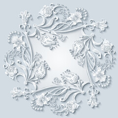 Floral vector vintage border.