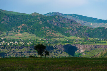 Panoramic view of Akori village, Armenia