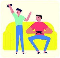 Happy Father's Day greeting card. Vector illustration of a flat design - stock vector