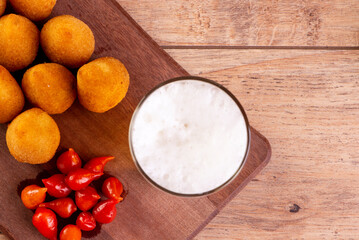 traditional Brazilian fried snack made with chicken known as 
