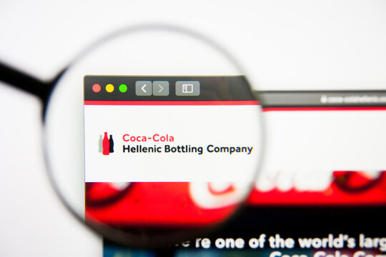 Los Angeles, California, USA - 28 February 2019: Coca-Cola HBC website homepage. Coca-Cola HBC logo visible on display screen, Illustrative Editorial