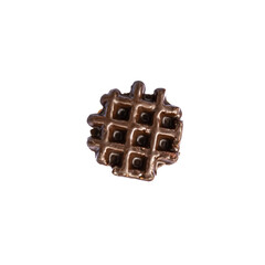 isolated belgian chocolate waffle on a white background