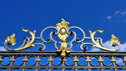 Forged metal arch with gilding, Prague