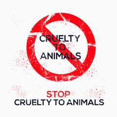 Warning sign (cruelty to animals), vector illustration.	