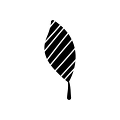 abstract leaves concept, striped leaf icon, silhouette style