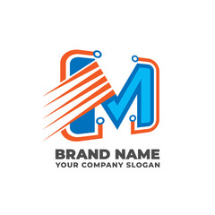 Dynamic letter M logo-3