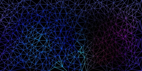 Dark pink, blue vector poly triangle template.