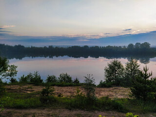 landscape with the image of morning over the river