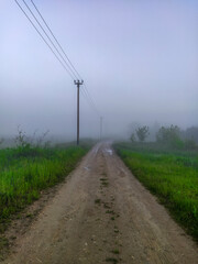 Fototapeta na wymiar image of a country road in bad weather