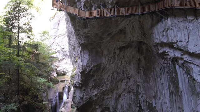People walking path to and enjoy Horma Canyon in Kure Mountains National Park, Kure Daglari Milli Parki, Kastamonu/Turkey