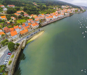 Galicia. Corcubion, village of Galicia.Spain. Aerial Photo