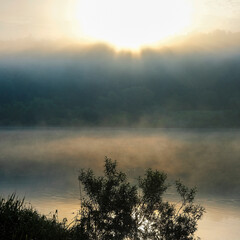 landscape with the image of morning over the river