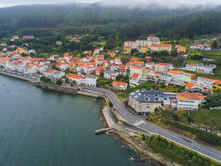 Fototapeta na wymiar Corcubion, village of Galicia.Spain. Aerial Photo