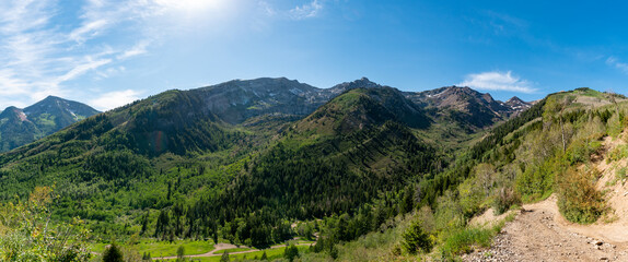 Fototapeta na wymiar Panorama of a mountain landscape on a summer day