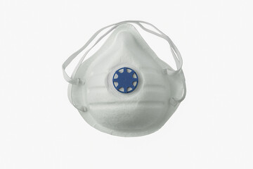 Dust protection respirator or medical respiratory mask against the virus on a white background