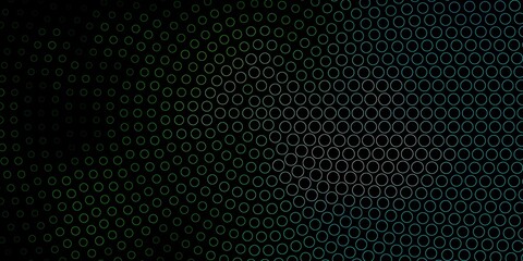 Dark Blue, Green vector backdrop with dots. Abstract colorful disks on simple gradient background. Pattern for wallpapers, curtains.