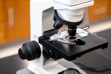 Close up of microscope