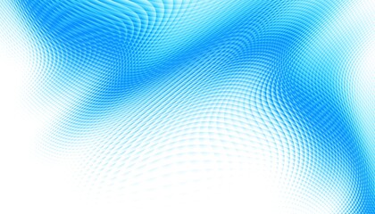 Obraz premium Abstract digital fractal pattern. Horizontal orientation. Expressive curved blue lines on white background.
